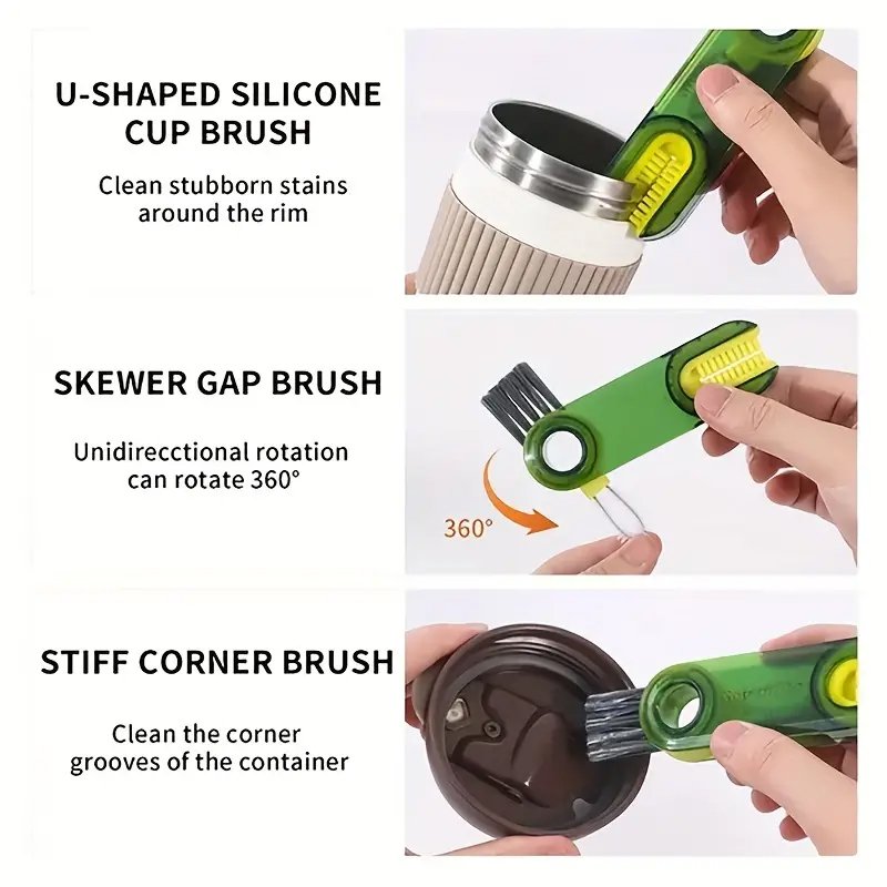 Mini U-shaped Three-in-one Cleaning Brush - Image 2