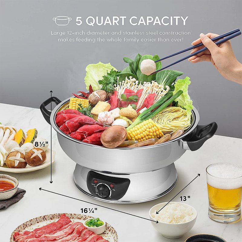 Stainless Steel Electric Shabu Hot Pot - Image 7
