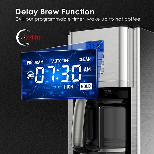 Stainless Steel 12 Cup Drip Coffee Maker - Image 3