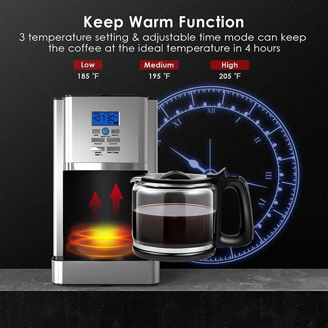 Stainless Steel 12 Cup Drip Coffee Maker - Image 4